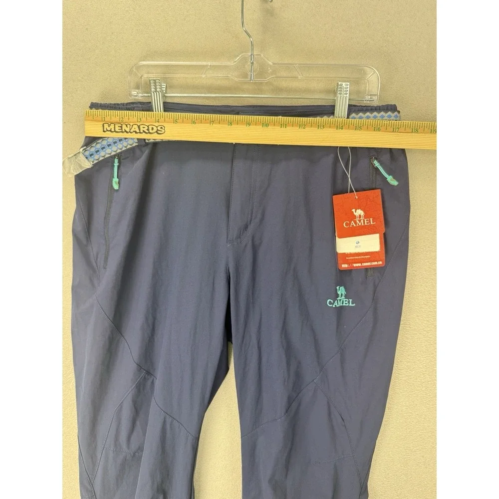 NWT Camel Mens 34x31 Navy Hiking Pants Nylon Belted Zip Pocket Outdoor - Picture 4 of 8